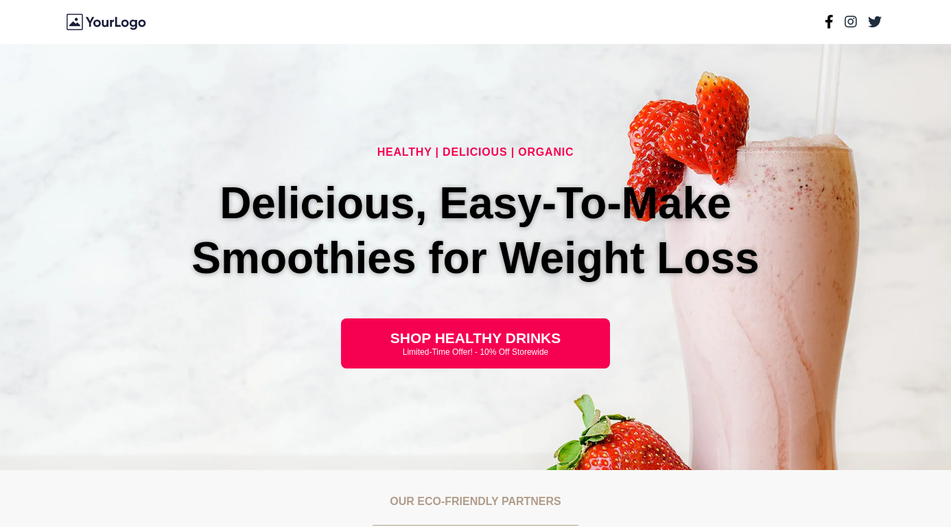 E-Commerce Food & Beverage Landing Page template preview