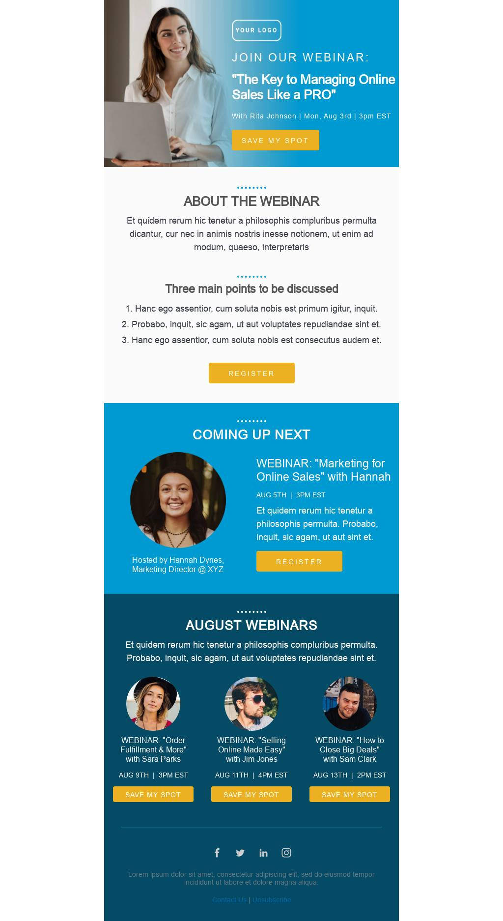 Marketing webinar invite email template