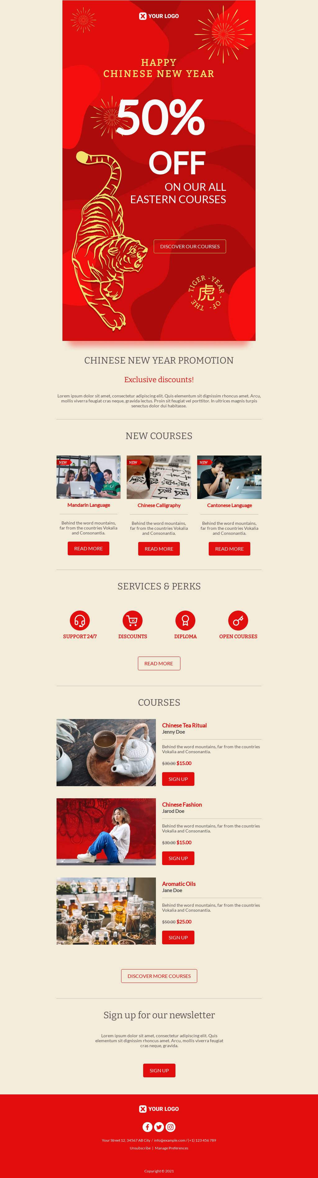 Chinese New Year email template