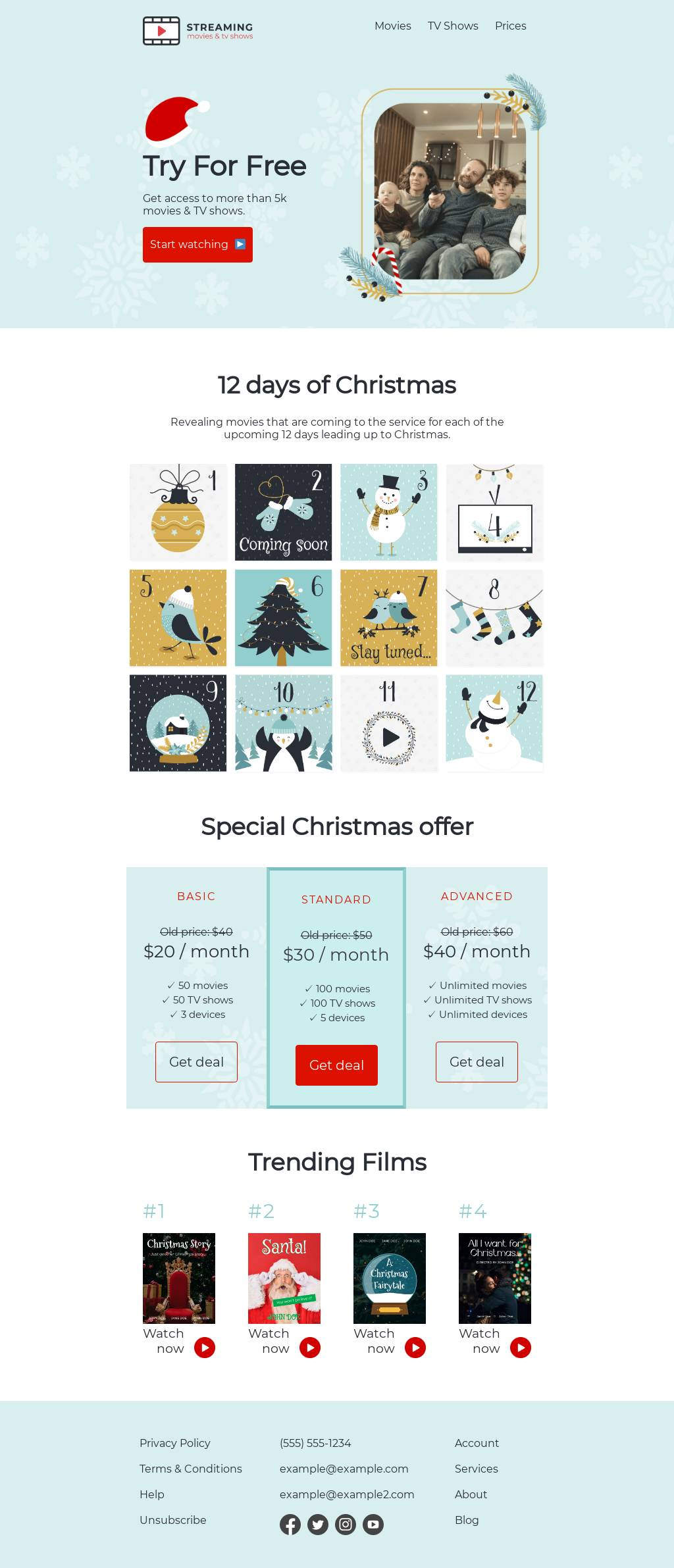 Christmas promo email template