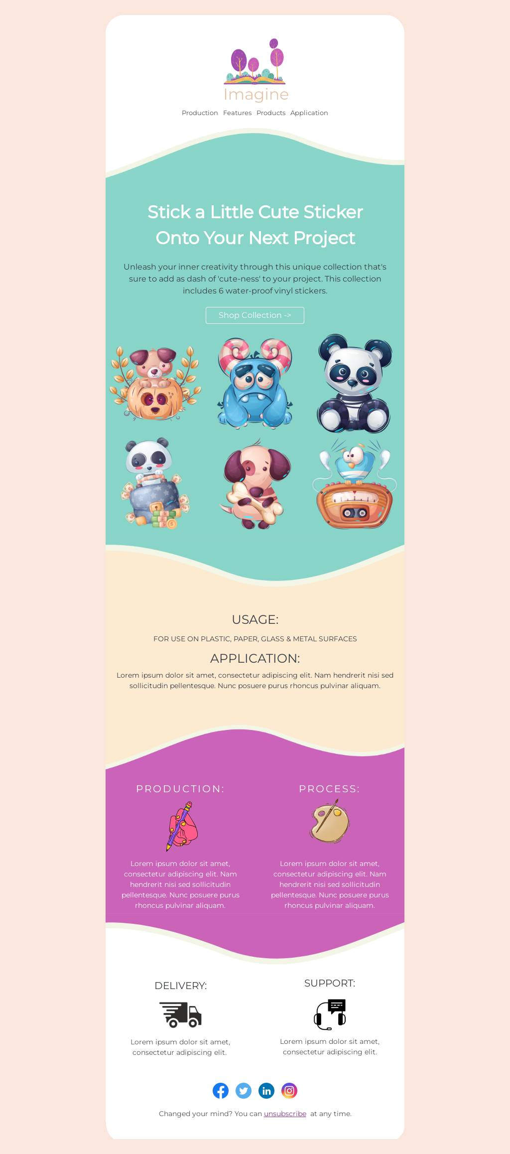 Sticker collection email template